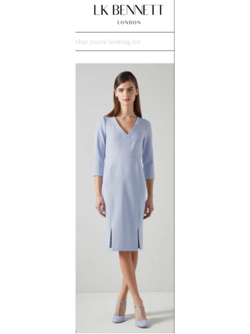 NWT LK Bennett Sky Blue Crepe Dress with Lenzing Ecovero Viscose, Size 4